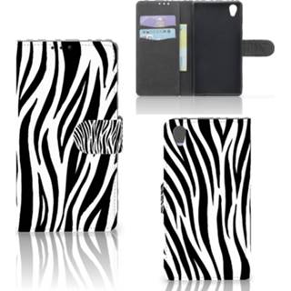 👉 Sony Xperia Z1 Telefoonhoesje met Pasjes Zebra