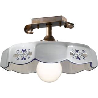 👉 Plafondlamp gebronsd messing keramiek Marostica landelijke stijl bl