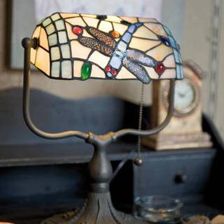 👉 Multicolor Bankierslamp Dragonfly in Tiffany-stijl