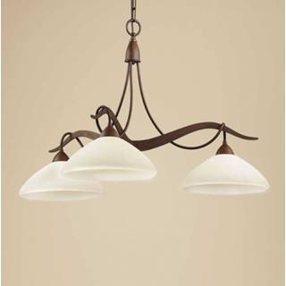 👉 Hang lamp bruin Hanglamp Samuele 3-lamps landhuisstijl, scavo
