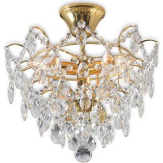 👉 Plafond lamp transparant a++ kristal goud Plafondlamp Rosendal Ø 36 cm