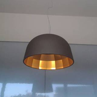 👉 Hang lamp aluminium mat bruin a+ warmwit Jrg Boner bruine Oluce Empty - LED hanglamp, 59 cm