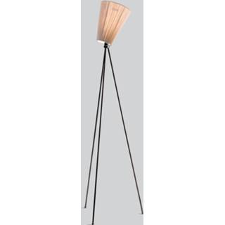 👉 Vloerlamp zwart beige staal a++ Ove Rogne Northern Oslo Wood zwart/beige