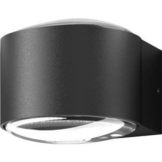 👉 Buitenwandlamp antraciet aluminium warmwit a+ LED buiten wandlamp CMD 9029 met glazen lenzen