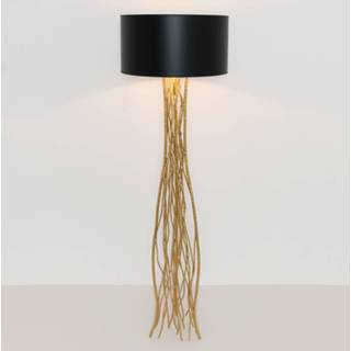 👉 Vloer lamp IJzer goud a++ zwart Vloerlamp Capri in zwart-goud