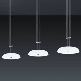 👉 Hanglamp mat nikkel metaal warmwit IOS app a+ Amazon Alexa BANKAMP Strada Vanity hanglamp, 3-lamps, 155 cm