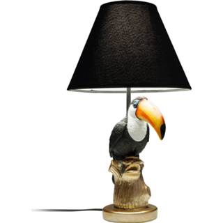 👉 Tafellamp zwart kunsthars a++ goud KARE Toucan in opvallend ontwerp