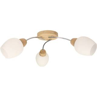 👉 Plafondlamp Geolied Eiken eikenhout hout a++ Santa met eikenhout, 3-lamps