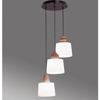 👉 Hanglamp zwart metaal a++ gesatineerd 3-lamps Eduardo