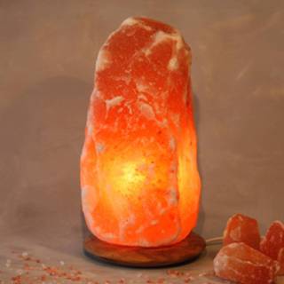 👉 Houten Verlichte zoutkristal Rock met voet