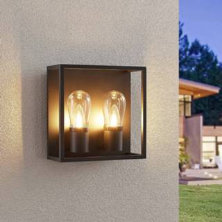 👉 Buitenwandlamp grafiet drukgegoten aluminium a++ Lucande Irmgart buitenwandlamp, 2-lamps