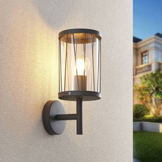 👉 Buiten wandlamp roestvrij staal donkergrijs a++ grijs Lindby Yonan buitenwandlamp, rond, donkergrijs,E27
