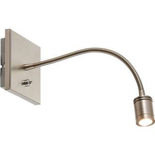 👉 Flexibele arm IJzer a+ Nikkel Satijn Lindby Legera LED-wandleeslamp met