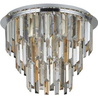 👉 Plafond lamp staal kristal chroom a++ Plafondlamp Clarissa met kristallen