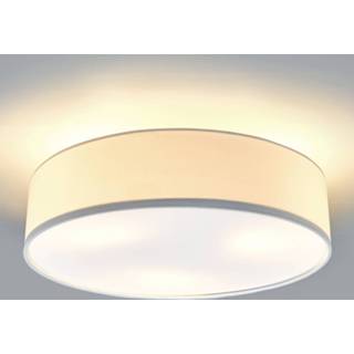 👉 Crèmekleurige LED-plafondlamp Sebatin van stof