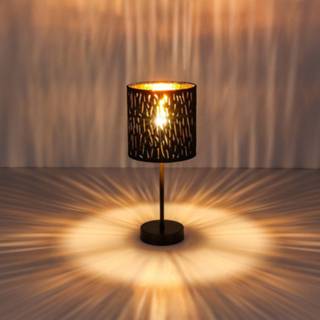 👉 Tafellamp zwart metaal a++ goud Tuxon, 1-lamp, 35 cm