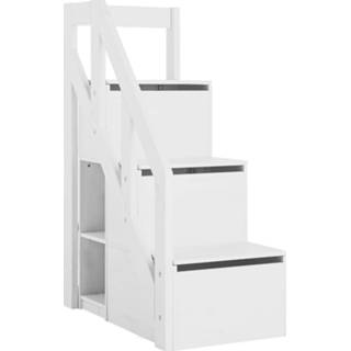 👉 Trap wit gelakt Life Time / Boekenkast Voor Halfhoogslaper