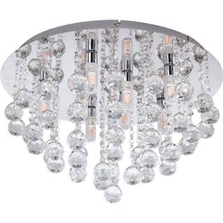 👉 Plafondlamp chroom LED Almonte met behang, 50 cm