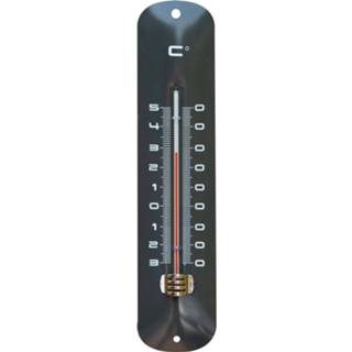 Thermometer grijs metaal Binnen/buiten thermometers van 30 cm