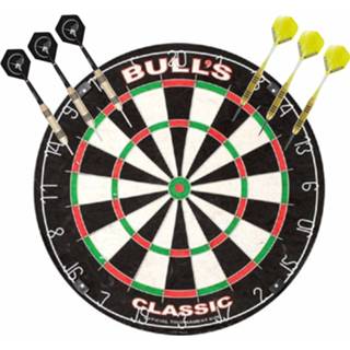👉 Dartbord volwassenen Bulls Classic set met 2 sets dartpijlen 23 grams