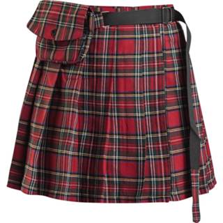 👉 Banned - Check It Out Kilt - Korte rok - Vrouwen - rood