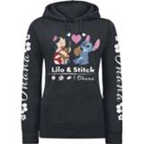 👉 Trui zwart vrouwen Fan Merchandise Lilo & Stitch - Friendship met capuchon 4044583787541