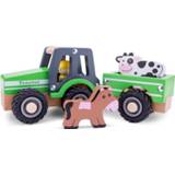 👉 Groen hout houtskool One Size GeenKleur New Classic Toys tractor junior 24 cm 5-delig 8718446119416