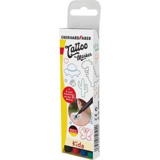 👉 Tattoo zwart blauw groen rood One Size GeenKleur kinderen stift EFA Kids 4st. en 4in1 sjablonen. (zwart, blauw, rood) 4087205595049