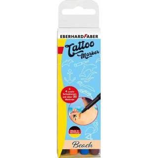 👉 Tattoo GeenKleur One Size zwart blauw bruin oranje stift EFA Beach 4st. en 4in1 sjablonen. (zwart,oranje, bruin) 4087205595025