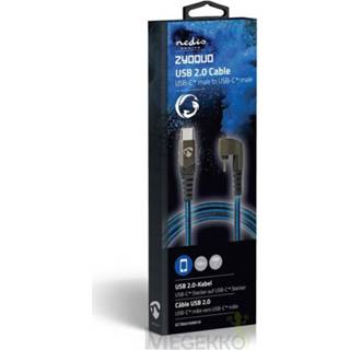 👉 USB 2.0-kabel | Type-C™ Male naar 180°-aansluiting voor gaming 1,0 m rond 5412810327164