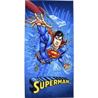 👉 Badhanddoek blauw katoen One Size jongens DC Comics Superman 70 x 140 cm 8719817741717