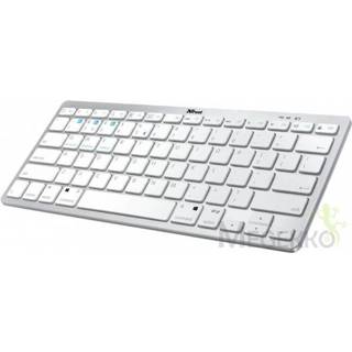 👉 Toetsenbord grijs wit Trust Nado Bluetooth QWERTY Engels Grijs, 8713439237467