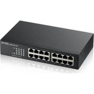 👉 Zwart Zyxel GS1100-16 Unmanaged Gigabit Ethernet (10/100/1000) 4718937611218