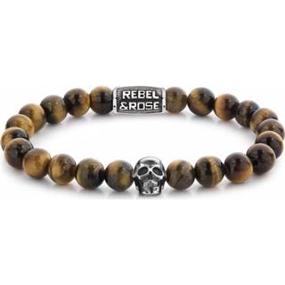 👉 Rebel and Rose RR-SK005-S Armband Skull Mixed Tiger 8 mm S 16,5 cm