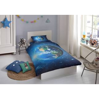 👉 Dekbedovertrek blauw katoen Good Morning 140x200/220cm Earth - blue 8717285151625