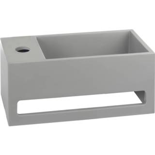 👉 Fontein grijs One Size Saqu Tendenza links 35x20cm met handdoekhouder beton-look 8714175948280