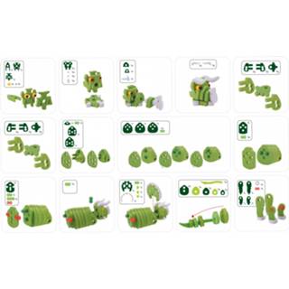 👉 Groen foam One Size Toi-Toys knutselpuzzel Tricera junior 25,8 cm 59-delig 8719904435444