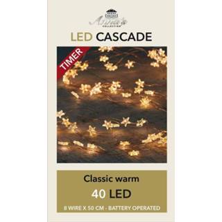 👉 Lichtsnoer witte One Size wit Lichtdraad cascade met 8 lichtdraden van 50 cm - 40 LEDS verlichting op batterijen 8720147761702