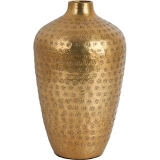 👉 Vaas goud aluminium goudkleurig fles bol - Ø17x27 cm 8716963124890