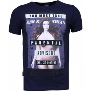 👉 Shirt polyester l male zwart Local Fanatic Kim kardashian rhinestone t-shirt 8438471600634