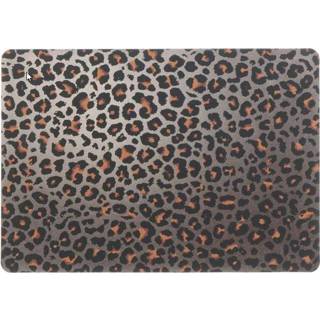👉 6x Placemats/onderleggers bruine panterprint 30 x 45 cm - Tafel dekken - Hippe tafeldecoratie