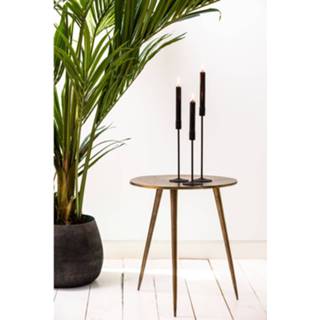 👉 Bijzettafel metaal One Size goud Bo - Antiek Brons Ø44x51 cm 8717807602444