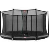 👉 Inground trampoline kunststof grijs BERG Favorit met Veiligheidsnet 200 x 170 cm 8715839071030