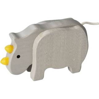 👉 Speelfiguur grijs bamboe One Size Everearth neushoorn 14x8x4 cm 6923619435435