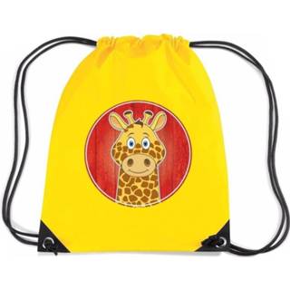 Rugtas geel One Size kinderen Giraffe rijgkoord / gymtas - 11 liter voor 8719538527607