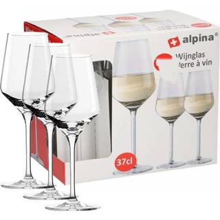 👉 Wijnglas witte One Size transparant 12x wijnglazen voor wijn - 370 ml 8719538472273