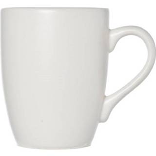 👉 Mok witte wit aardewerk One Size crème 6x Creme effen mokken / bekers 360 ml - Theebeker koffiemok van beker servies 8720276115667