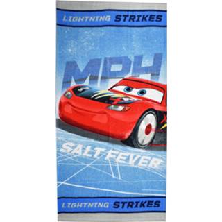 👉 Strandlaken blauw katoen zilver One Size Disney Cars junior 70 x 140 cm blauw/zilver 8435507835305