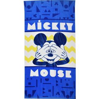 Badlaken blauw geel katoen One Size Disney Mickey junior 70 x 140 cm blauw/geel 8435507835367