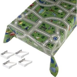 👉 Tafelkleed kunststof multikleur kinderen Buiten tafelkleed/tafelzeil kinder speelkleed 140 x 245 cm met 4 tafelkleedklemmen - Tuintafelkleed tafeldecoratie 8720147357455